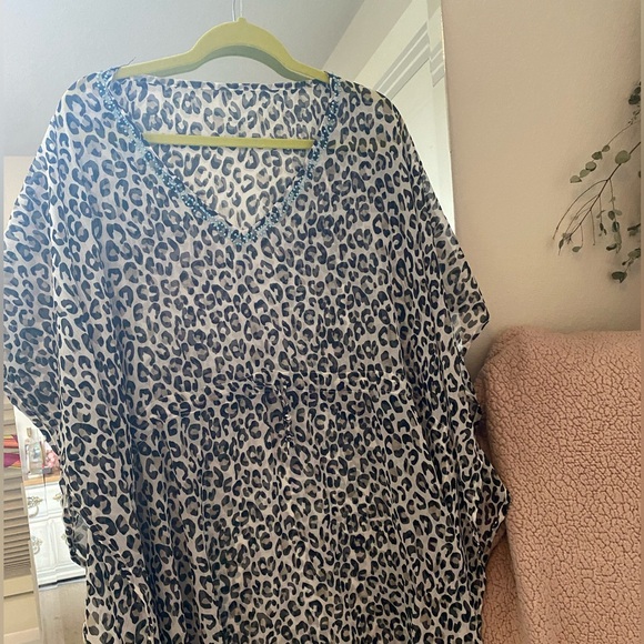 Leopard Print Swim Coverup - Picture 4 of 5